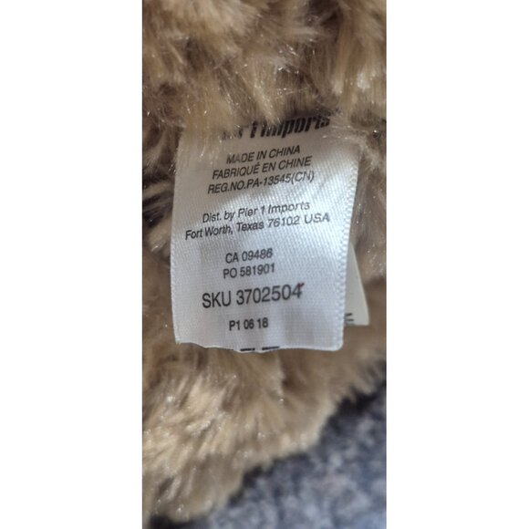 Pier 1 Imports Christmas 2018 Caleb 16" Teddy Bear Plush Holiday w Plaid Bow - Picture 6 of 7